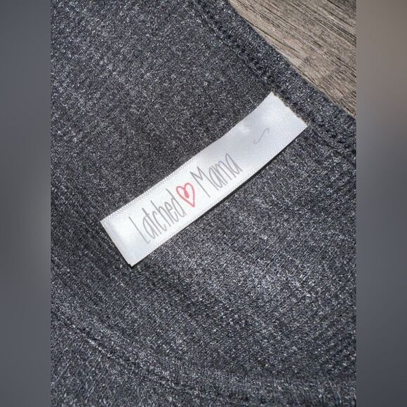 Latched Mama Waffle Knit Long Sleeve Tiered‎ Charcoal Gray Nursing Dress Size S - Picture 6 of 10